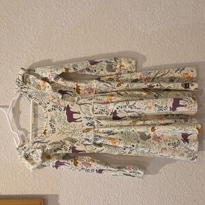 Tea Collection Cream Animal Print Kids Dress